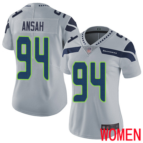 Seattle Seahawks Limited Grey Women Ezekiel Ansah Alternate Jersey NFL Football #94 Vapor Untouchable->seattle seahawks->NFL Jersey